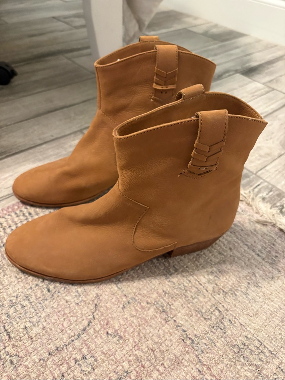Jack Rogers Tan Leather Ankle Boots - Casual Western Style